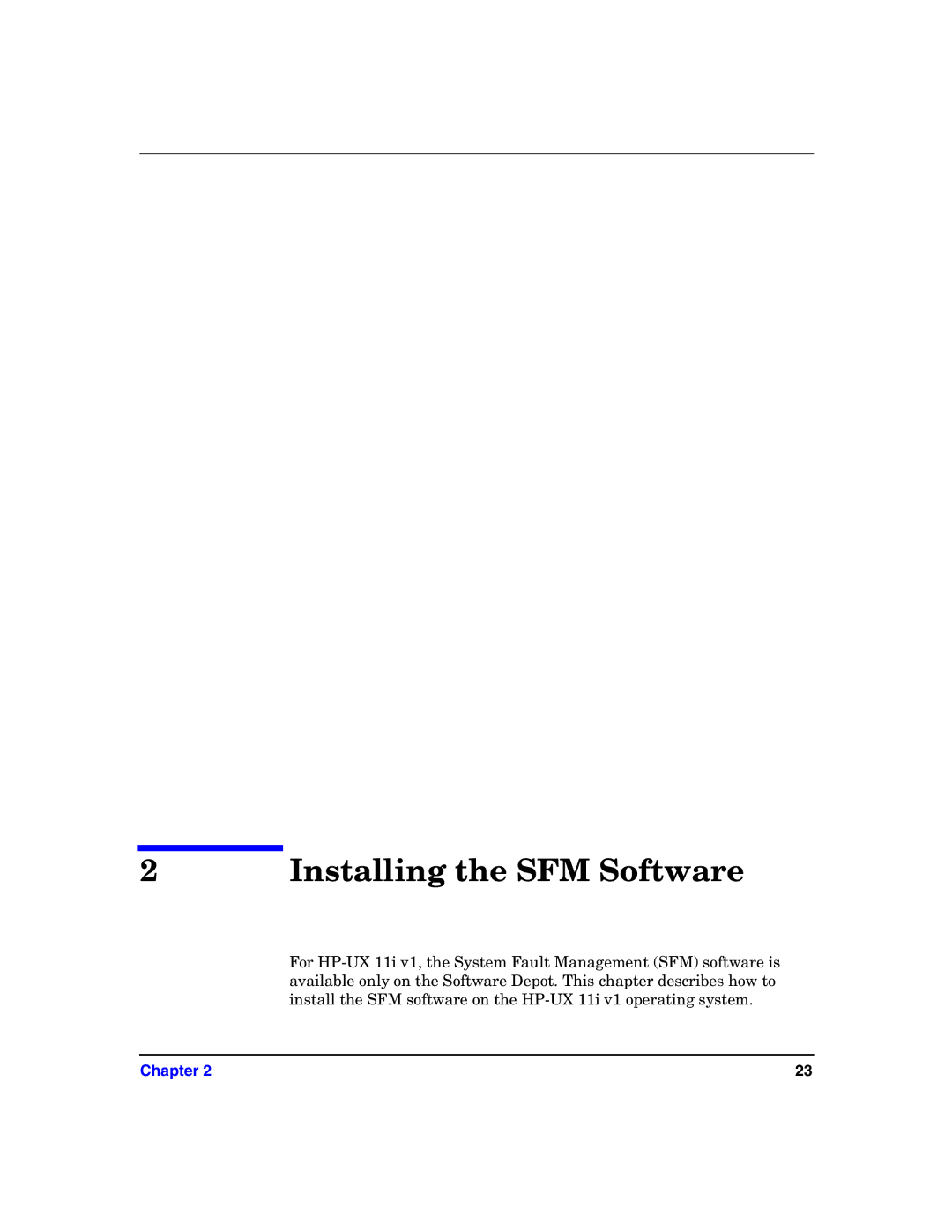 HP UX System Fault Management (SFM) Software manual Installing the SFM Software 