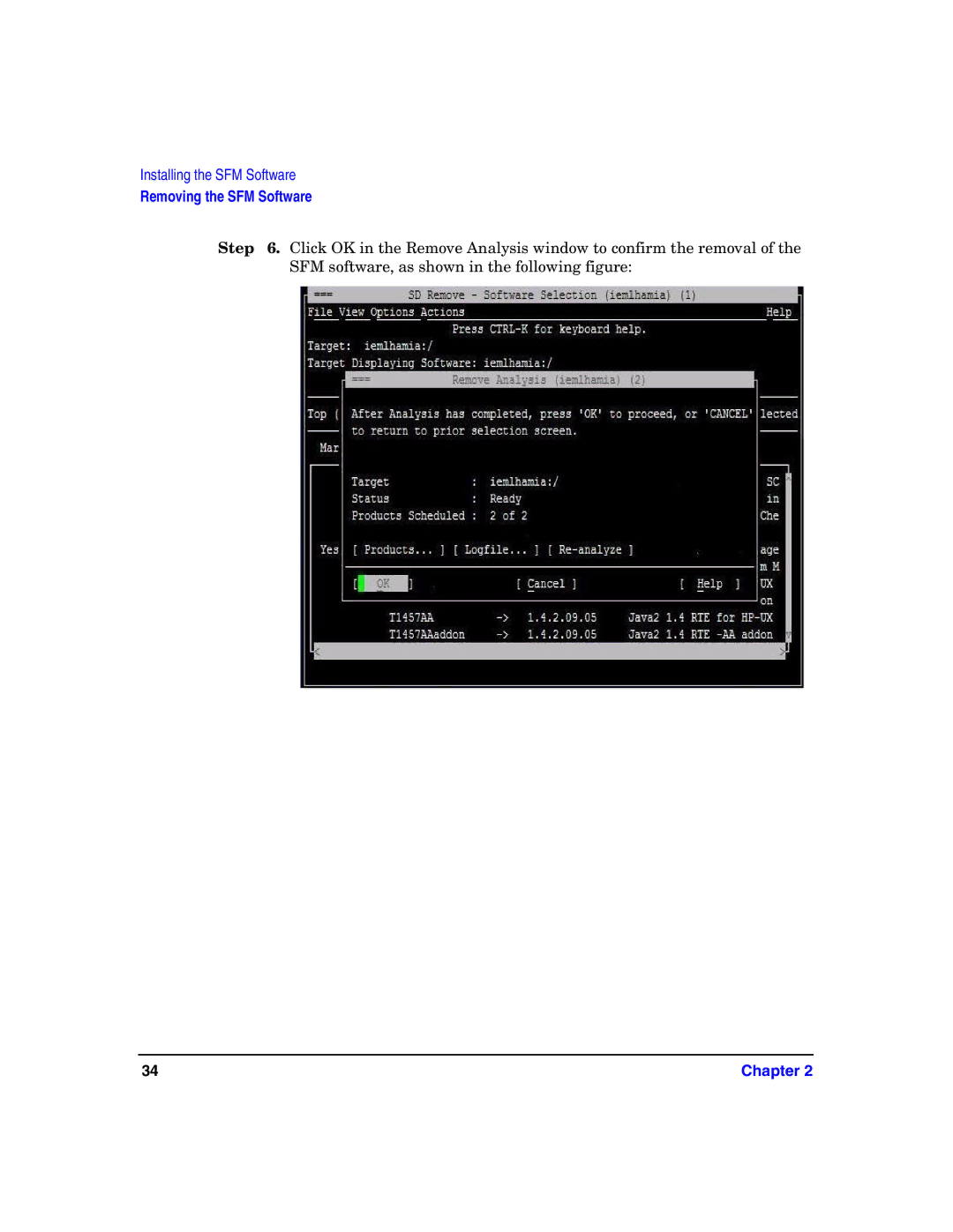 HP UX System Fault Management (SFM) Software manual Removing the SFM Software 