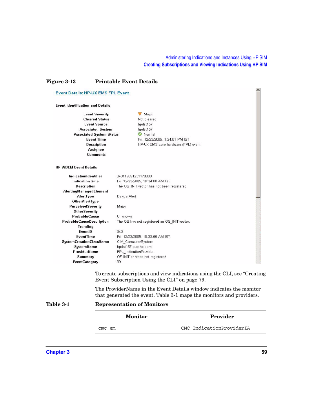 HP UX System Fault Management (SFM) Software manual Representation of Monitors, Monitor Provider 