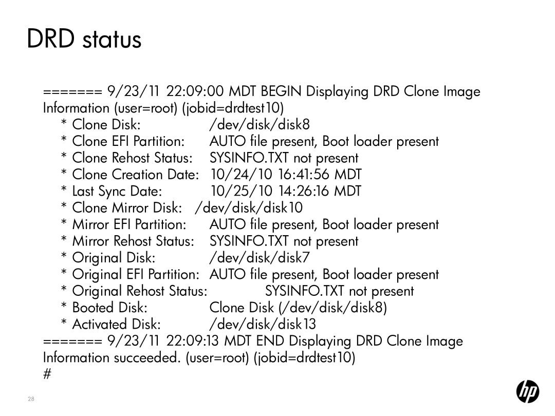 HP UX System Management Software manual DRD status 