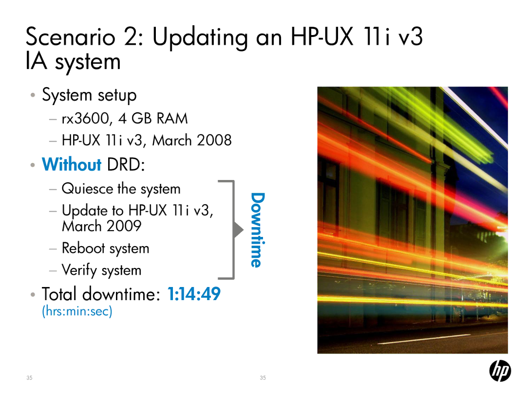 HP UX System Management Software manual Scenario 2 Updating an HP-UX 11i v3 IA system, Without DRD 