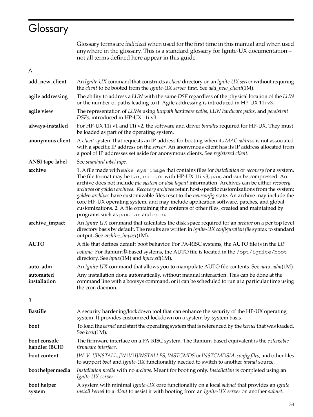 HP UX System Management Software manual Auto 