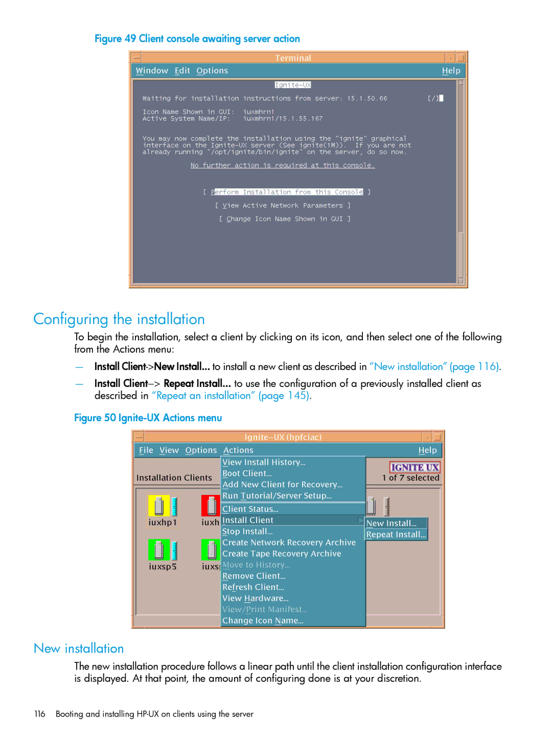 HP UX System Management Software manual Configuring the installation, New installation 