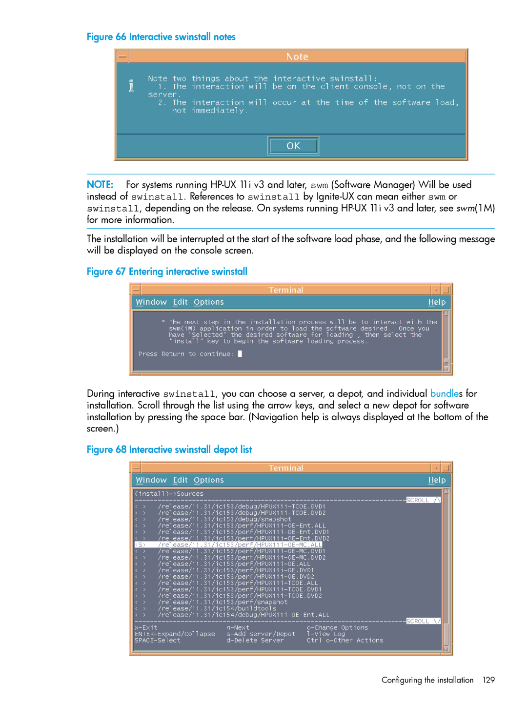 HP UX System Management Software manual Interactive swinstall notes 