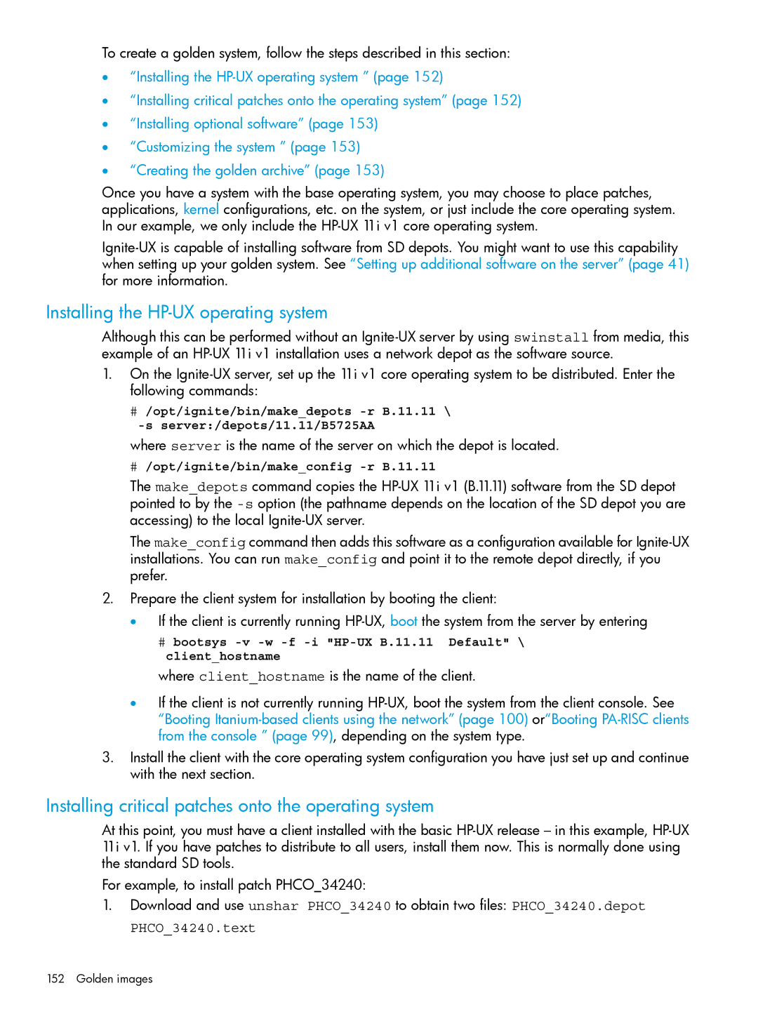 HP UX System Management Software manual Installing the HP-UX operating system 