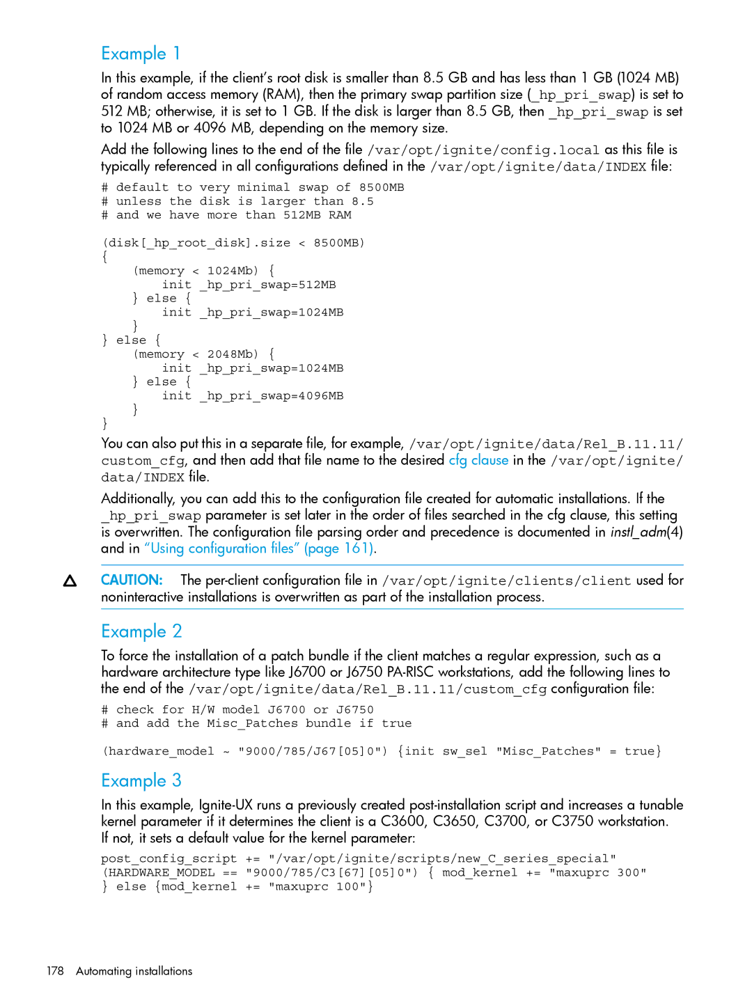 HP UX System Management Software manual Example 