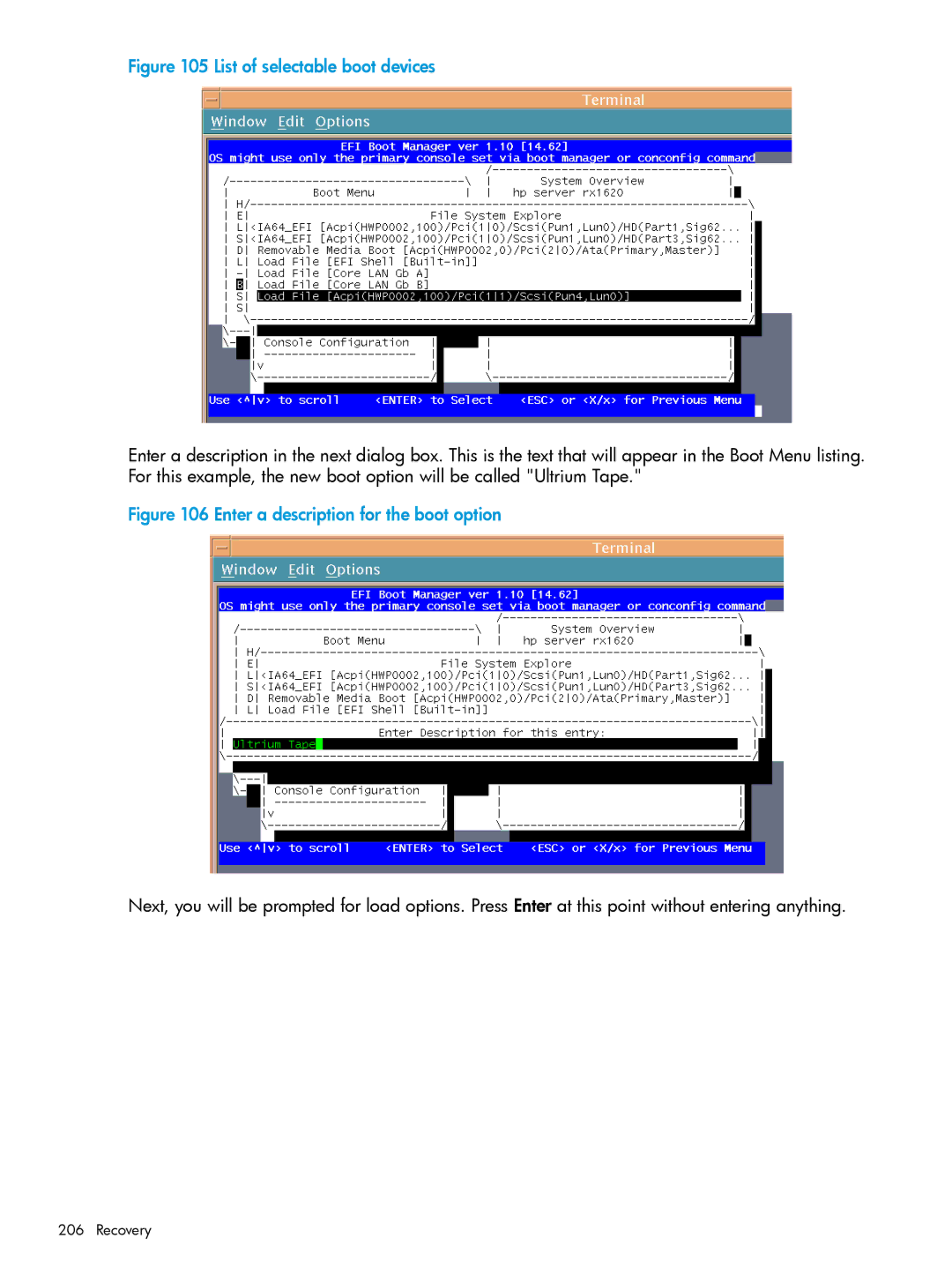 HP UX System Management Software manual List of selectable boot devices 