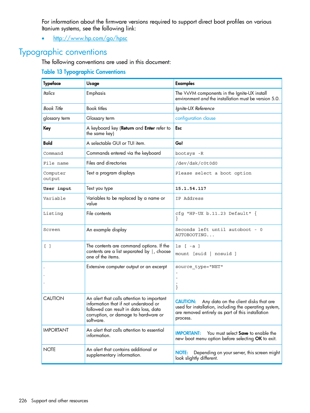 HP UX System Management Software manual Typographic conventions, Following conventions are used in this document 