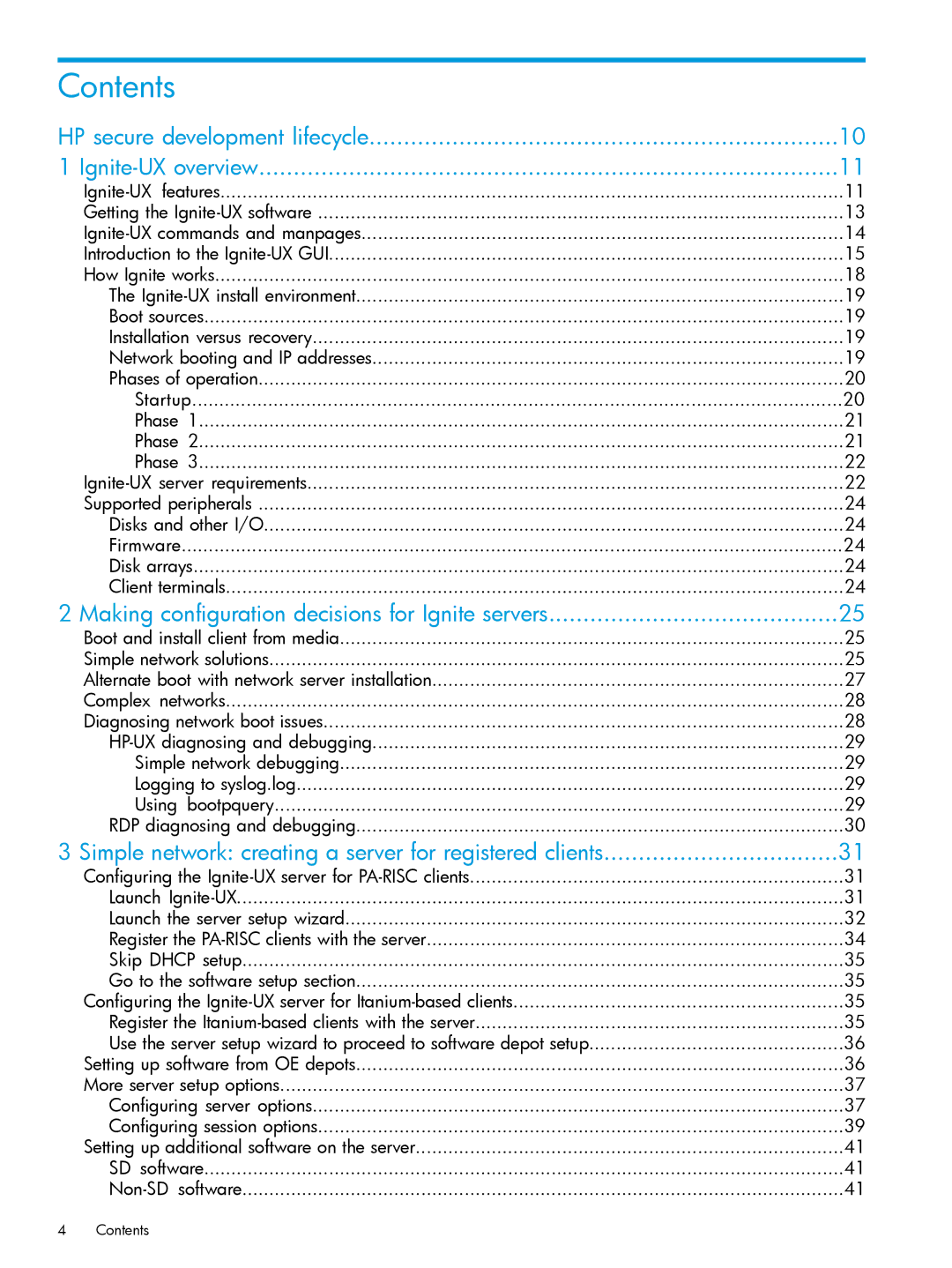 HP UX System Management Software manual Contents 