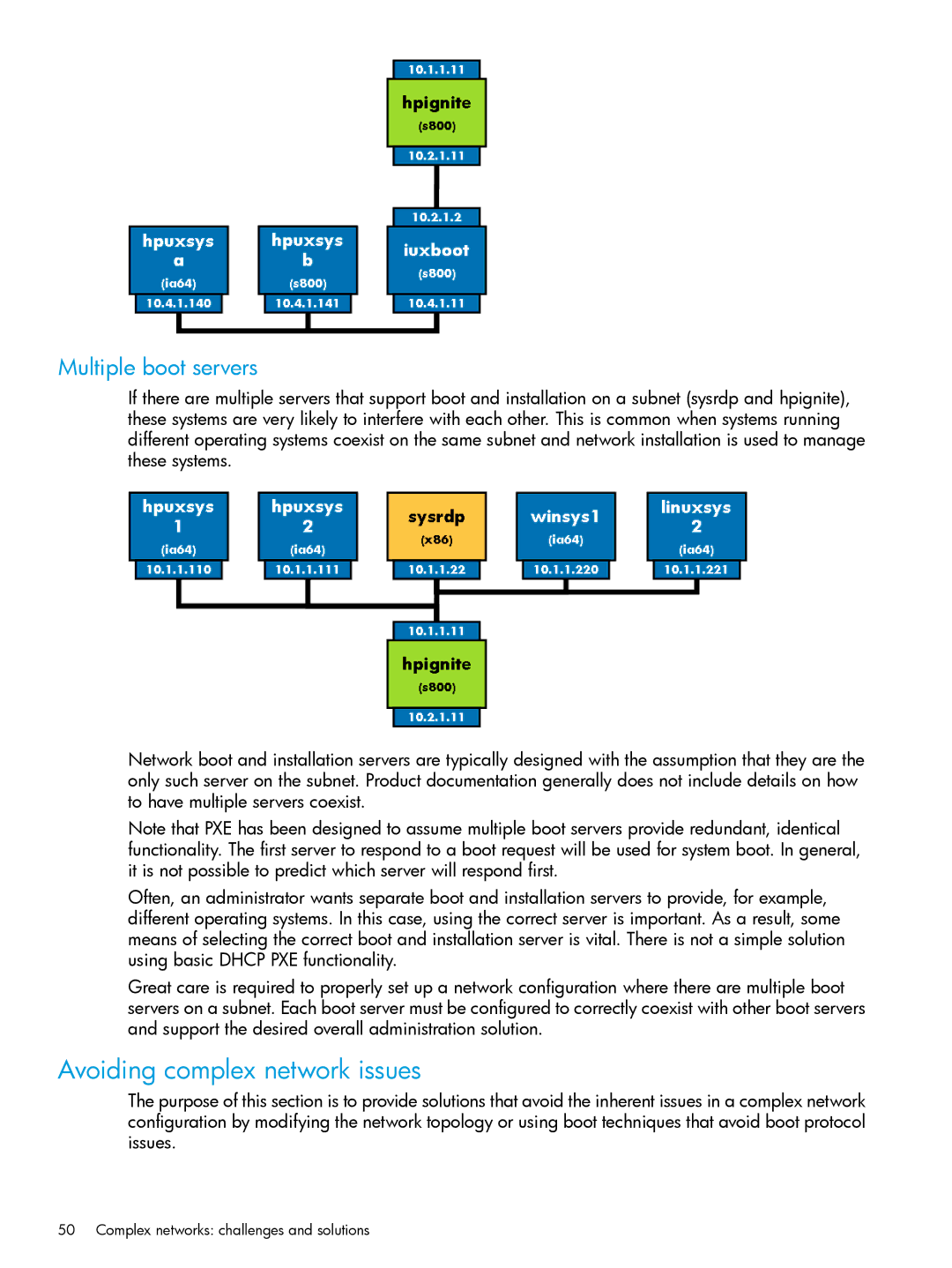 HP UX System Management Software manual Avoiding complex network issues, Multiple boot servers 