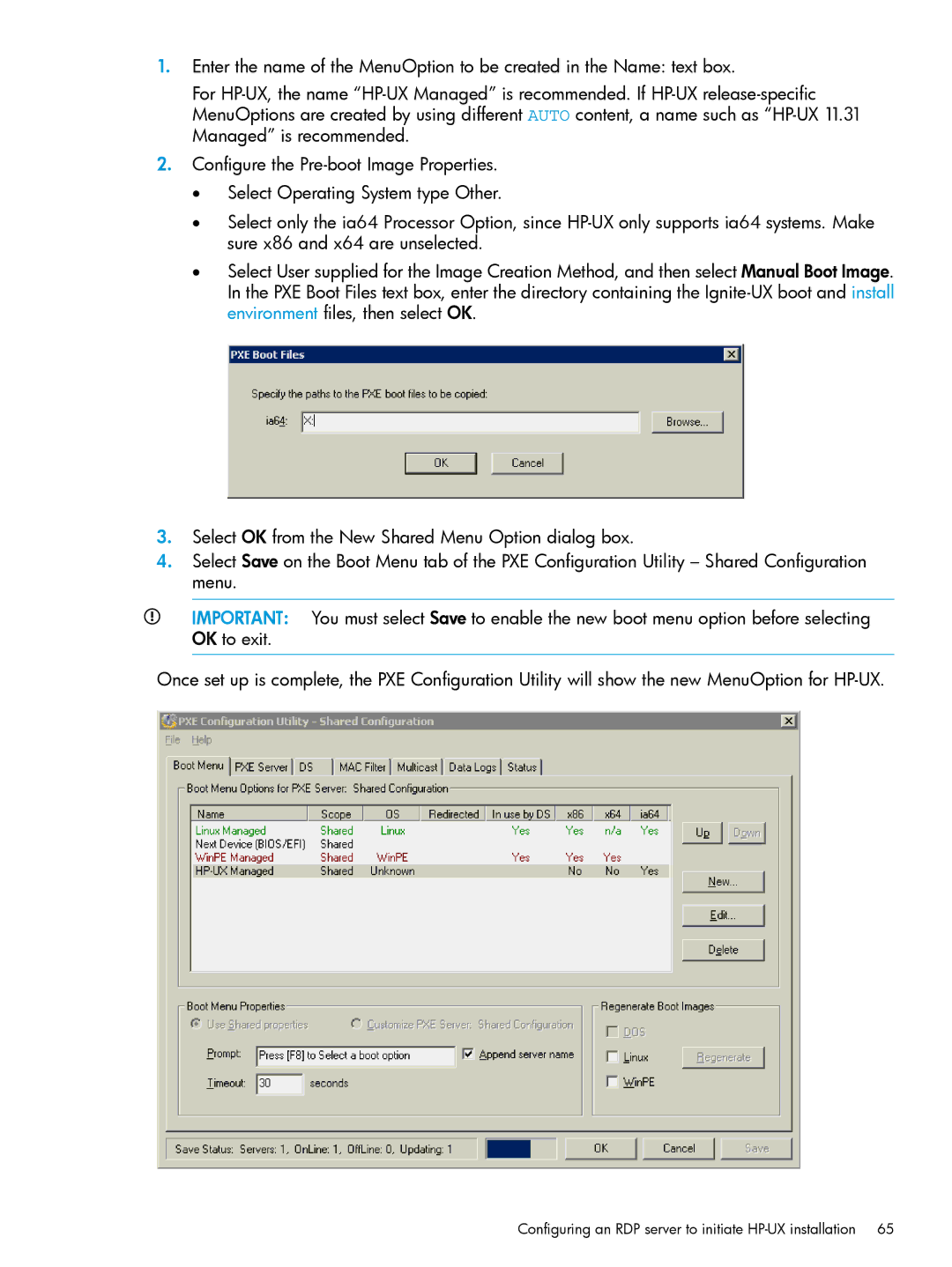 HP UX System Management Software manual Configuring an RDP server to initiate HP-UX installation 