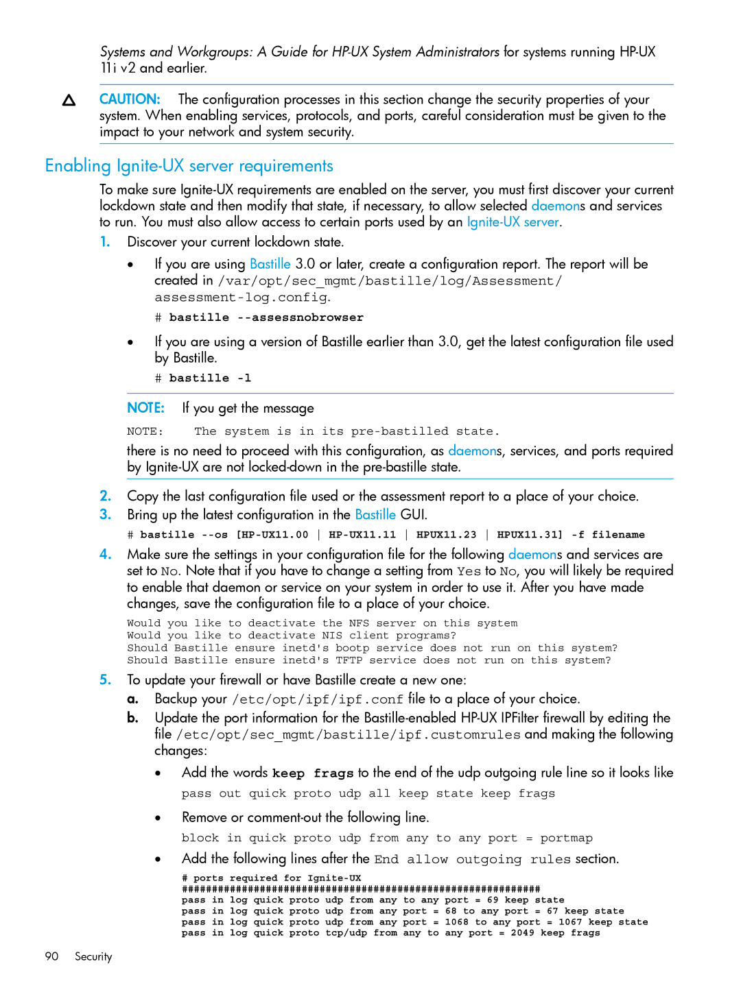 HP UX System Management Software manual Enabling Ignite-UX server requirements, Remove or comment-out the following line 