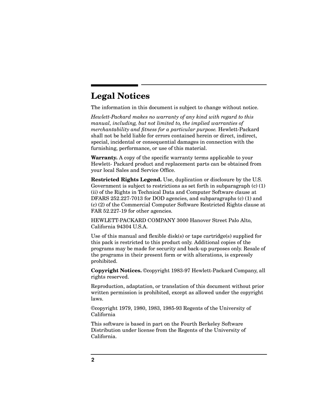 HP UX System Security Software manual Legal Notices 