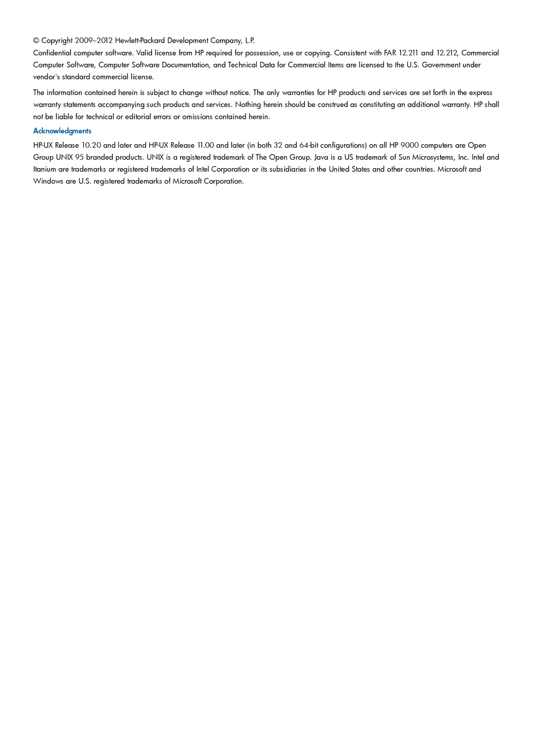 HP UX Virtualization Software manual Acknowledgments 