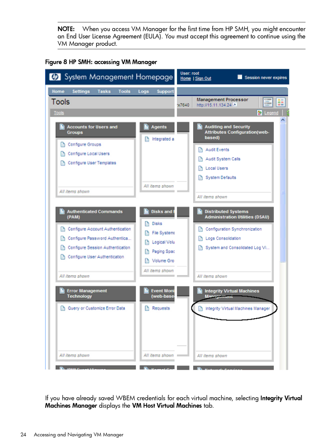 HP UX vPars and Integrity VM v6 manual Accessing and Navigating VM Manager 