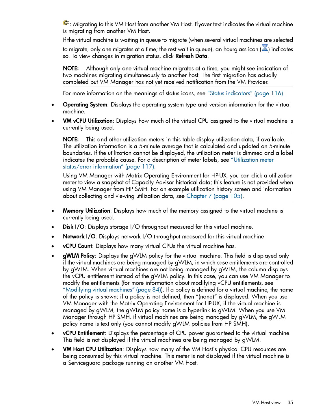 HP UX vPars and Integrity VM v6 manual VM Host view 