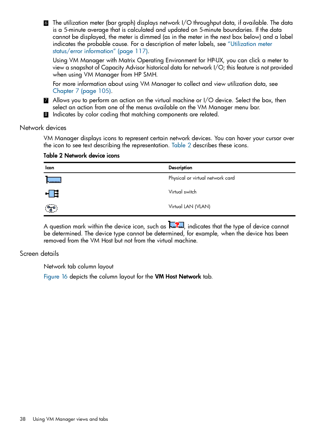 HP UX vPars and Integrity VM v6 manual Network devices 