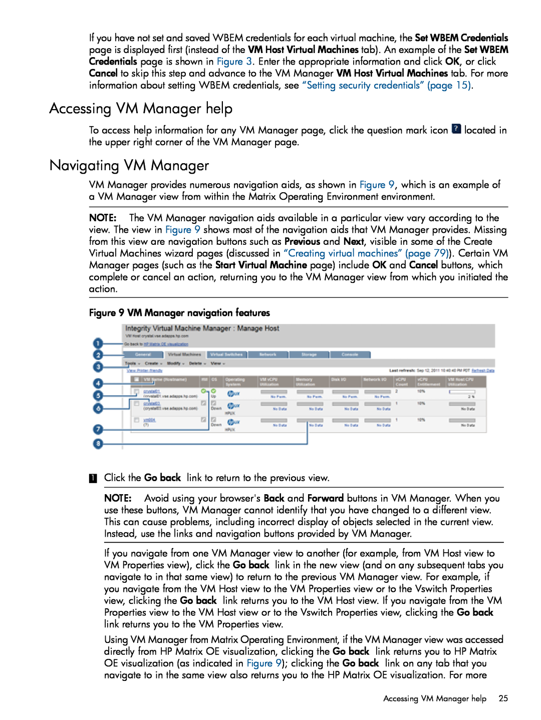 HP UX vPars and Integrity VM v6 manual Accessing VM Manager help, Navigating VM Manager 