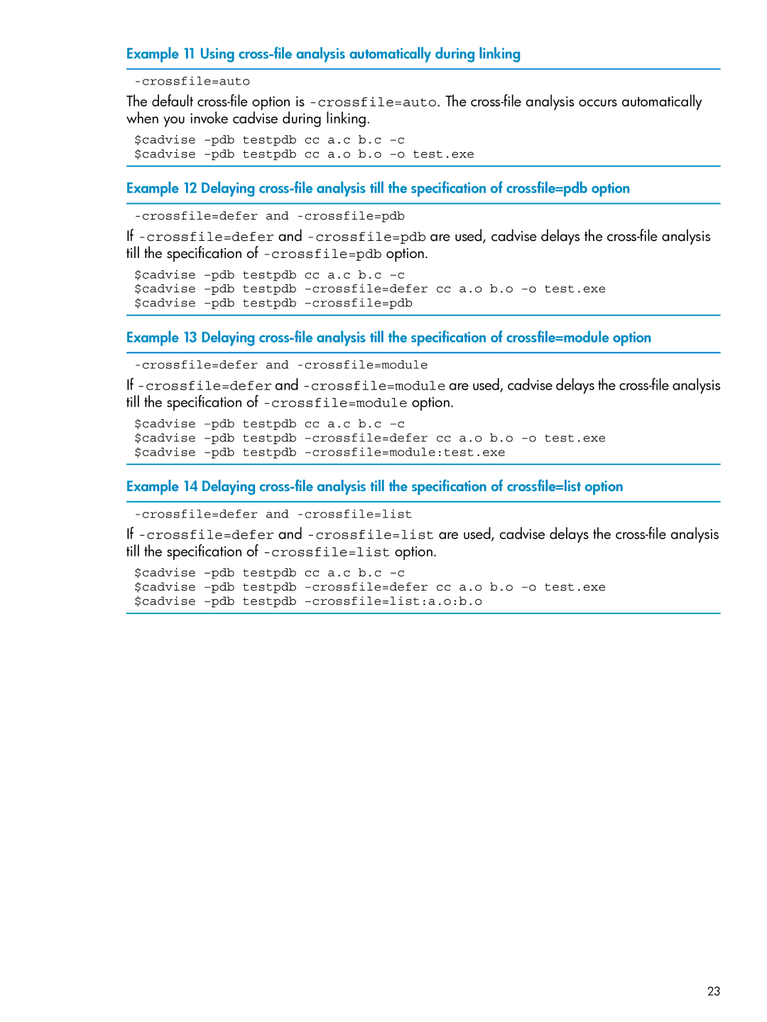 HP UX Web Development Tools manual Crossfile=auto 