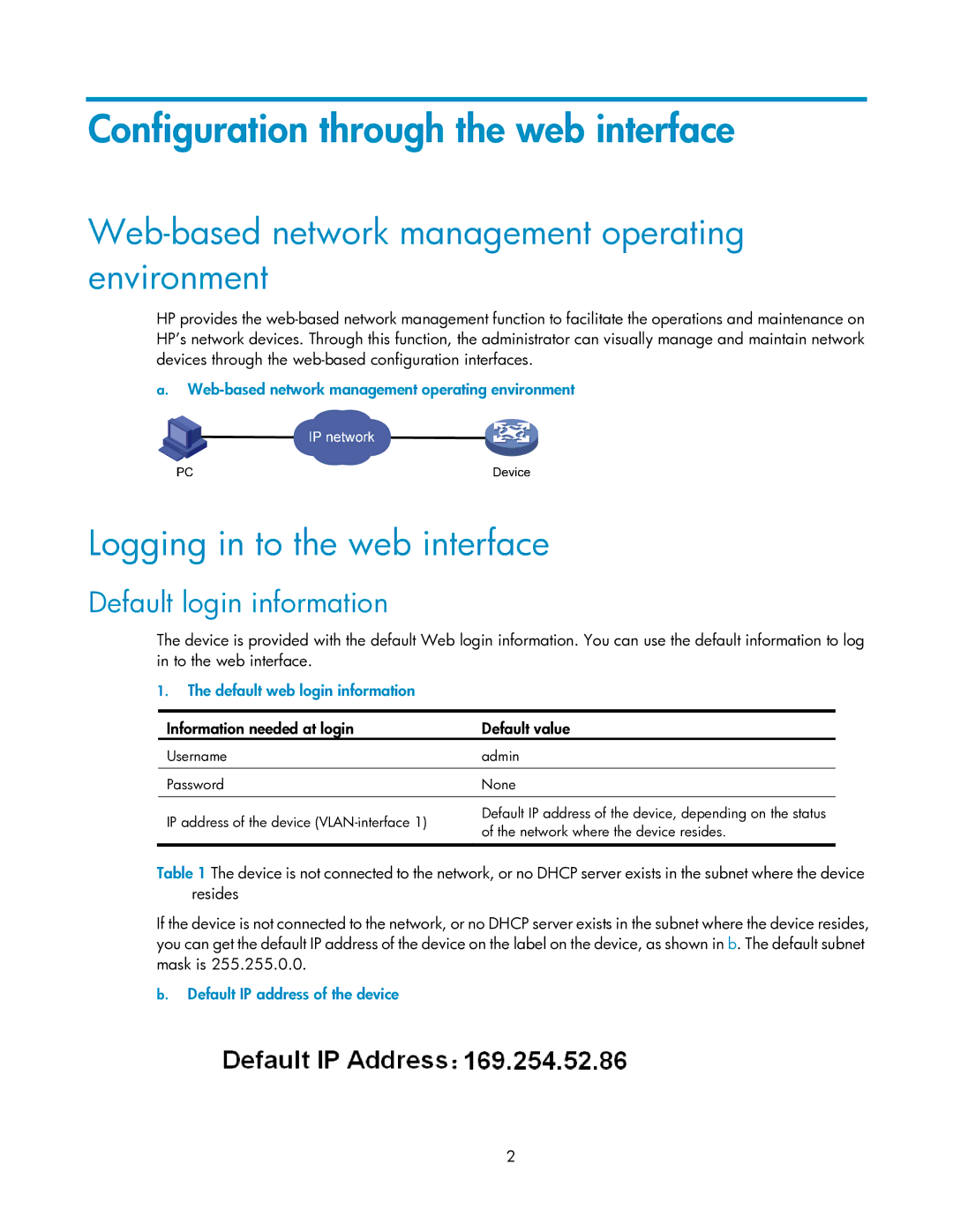 HP V1910 manual Configuration through the web interface, Web-based network management operating environment 