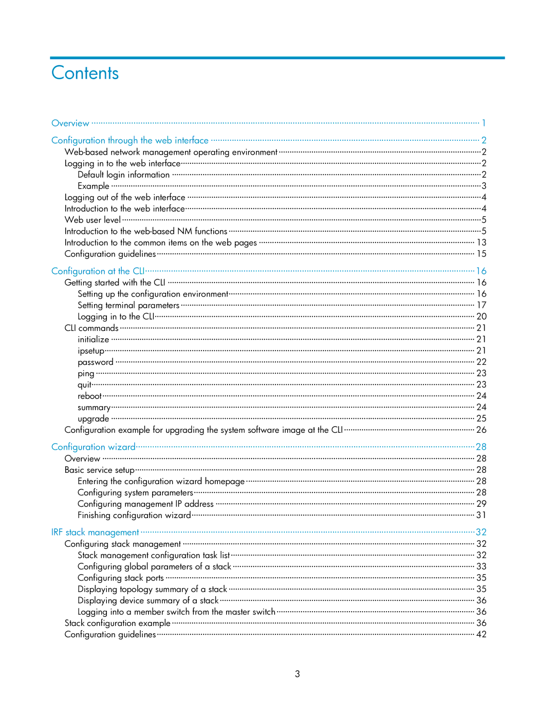 HP V1910 manual Contents 