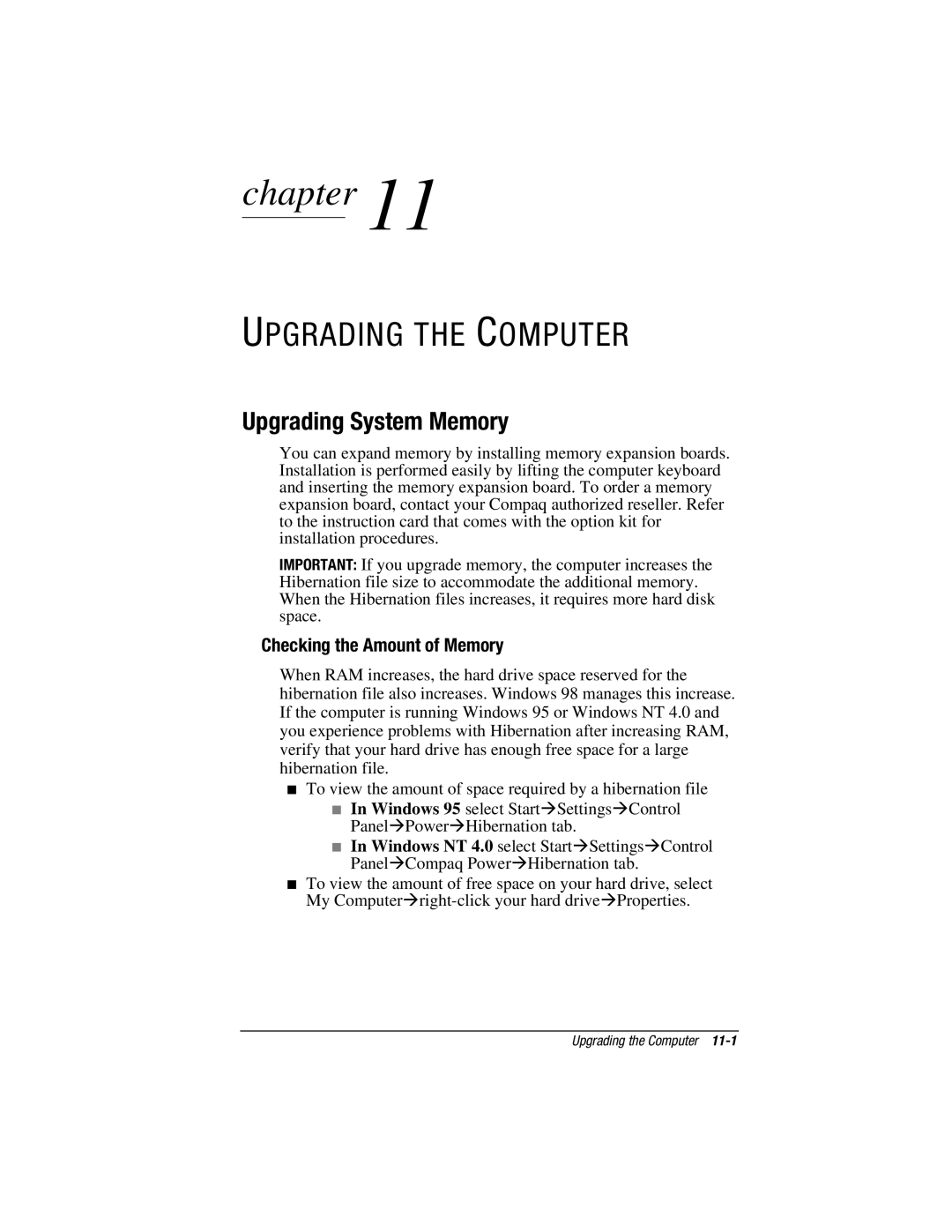 HP V300 manual Upgrading the Computer, Upgrading System Memory, Checking the Amount of Memory 