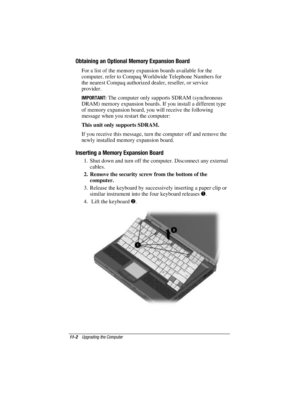 HP V300 manual Obtaining an Optional Memory Expansion Board, Inserting a Memory Expansion Board 