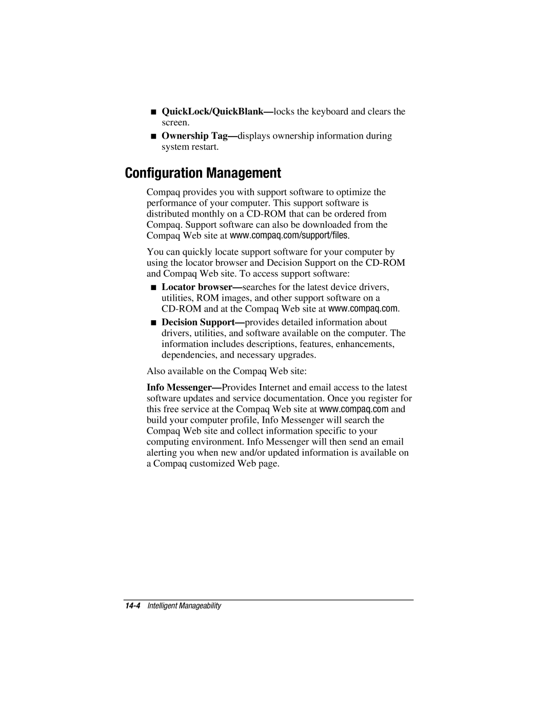 HP V300 manual Configuration Management 