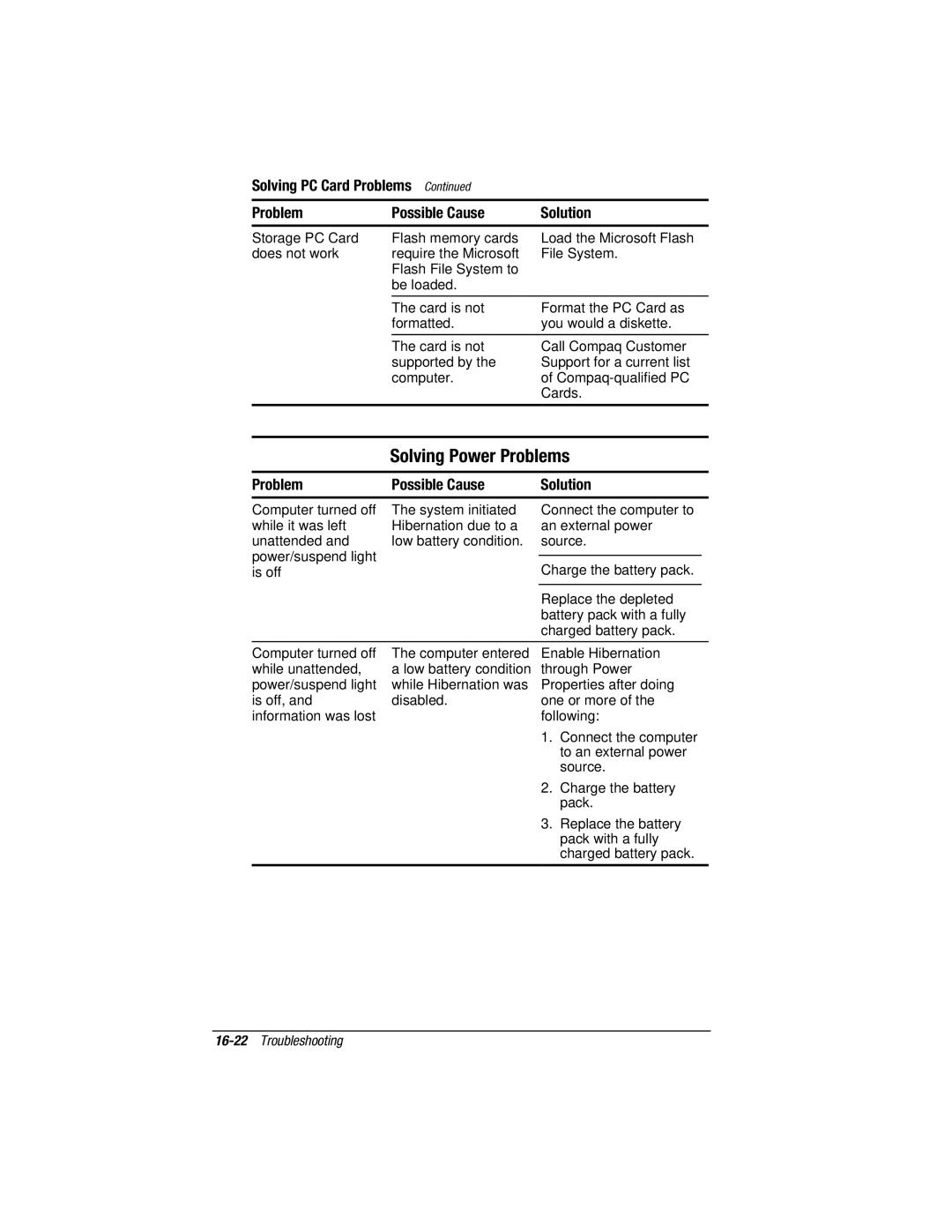 HP V300 manual Solving Power Problems 