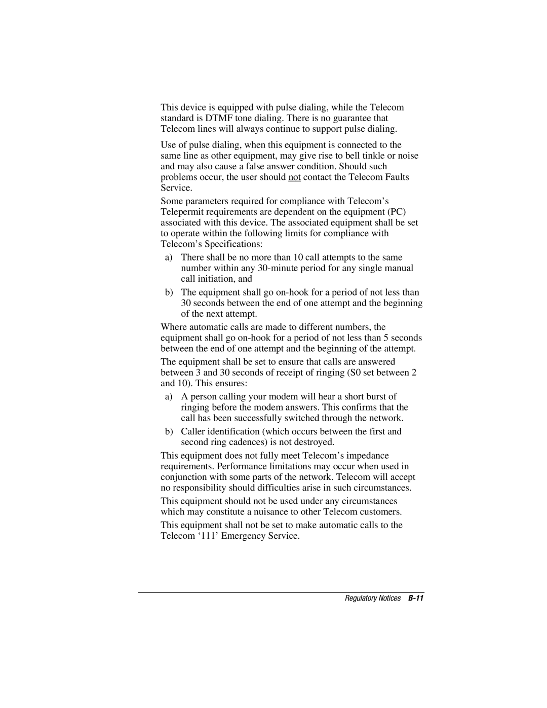 HP V300 manual Regulatory Notices B-11 