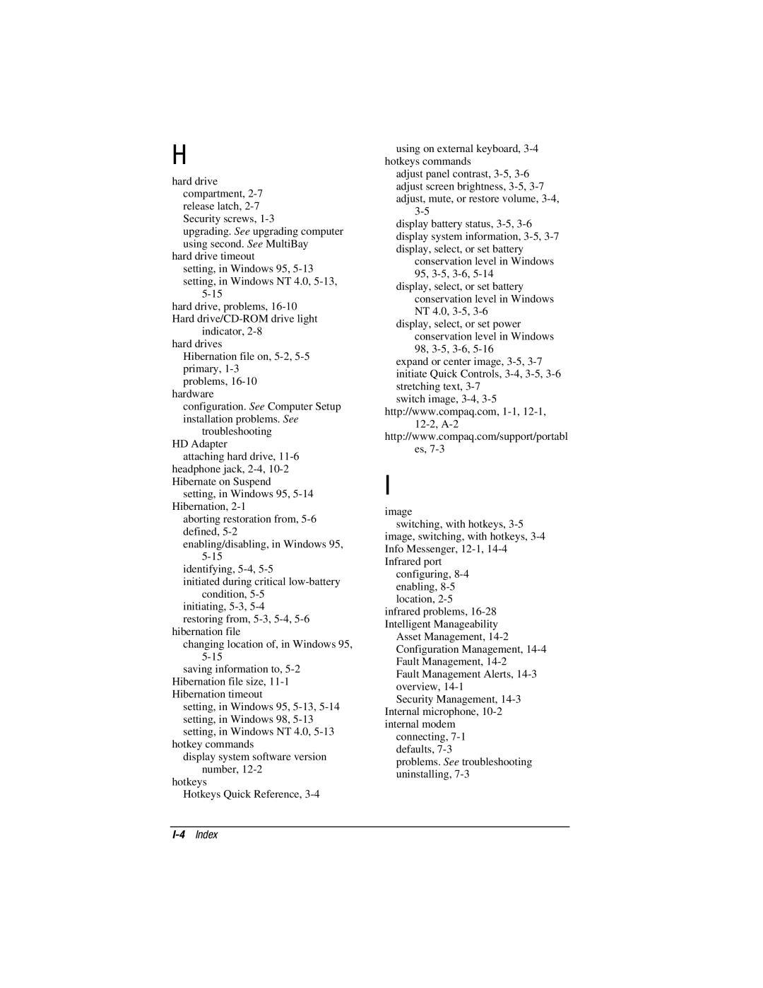 HP V300 manual Index 