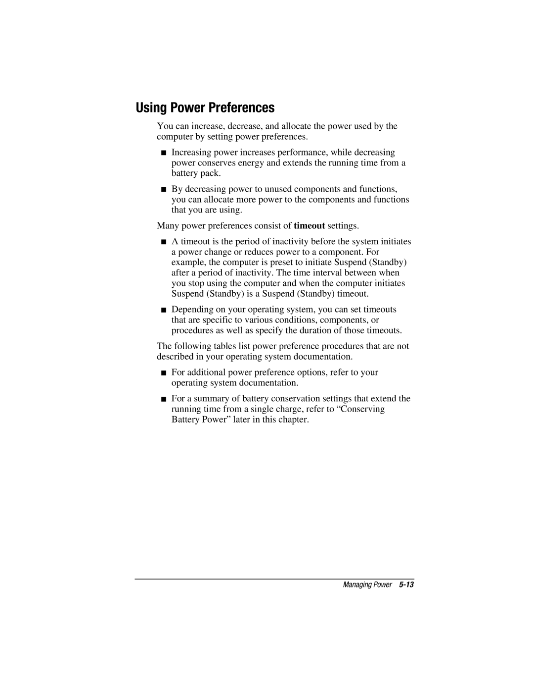 HP V300 manual Using Power Preferences 