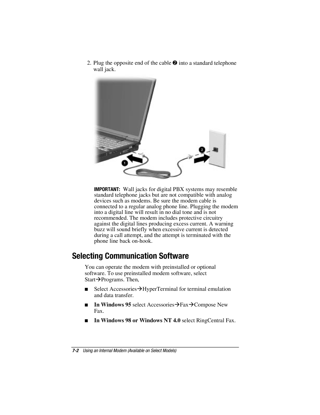 HP V300 manual Selecting Communication Software 