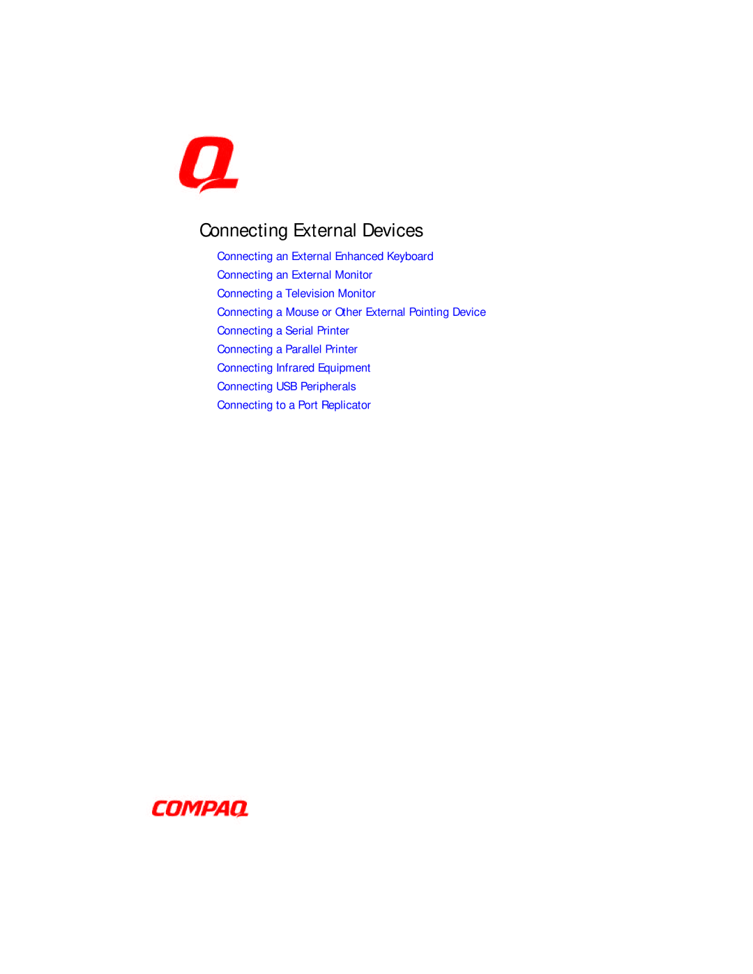 HP V300 manual Connecting External Devices 