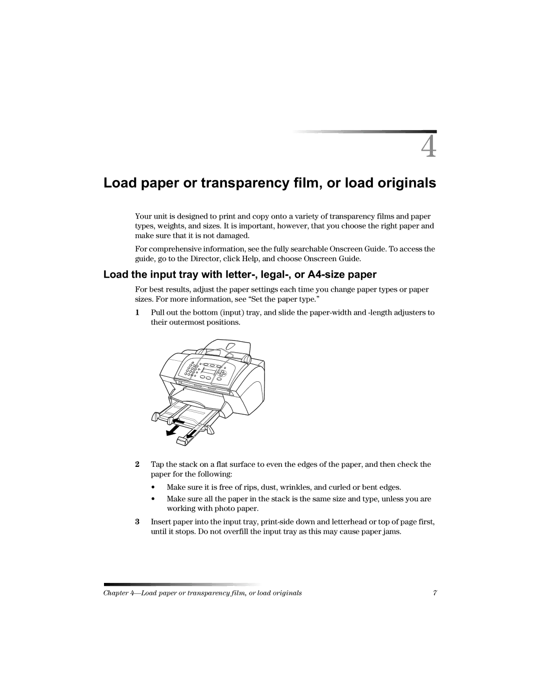 HP v45, v30, v40xi manual Rdgsdshuruwudqvsduhqf\Ilopruordgruljlqdov 