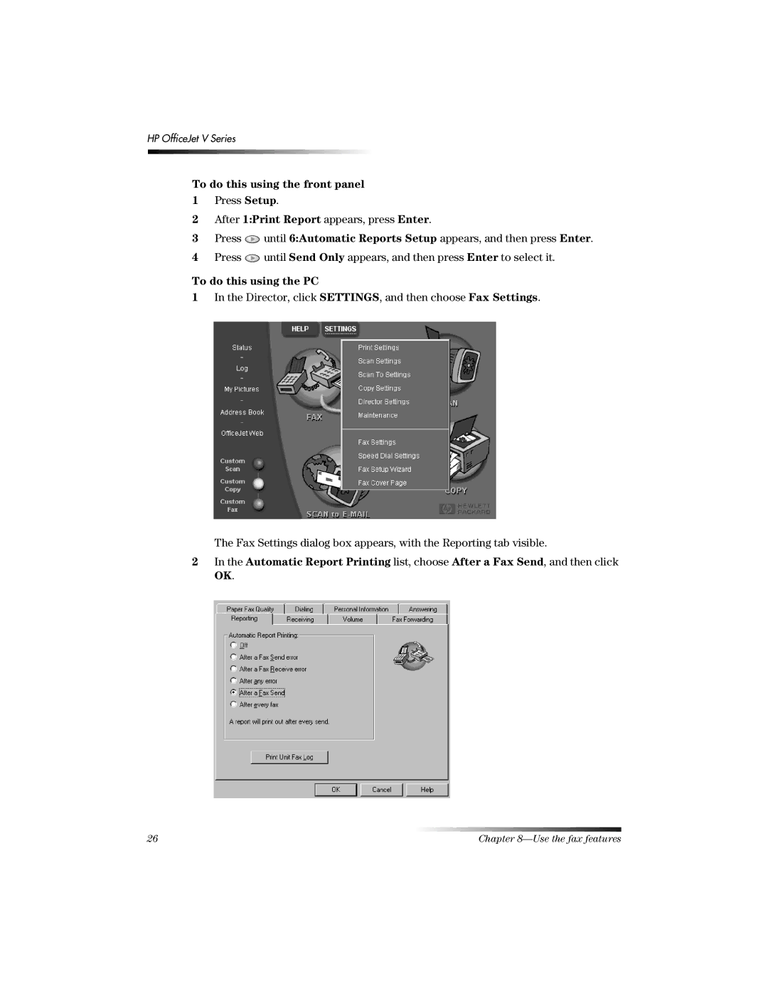 HP v40xi, v45, v30 manual Use the fax features 