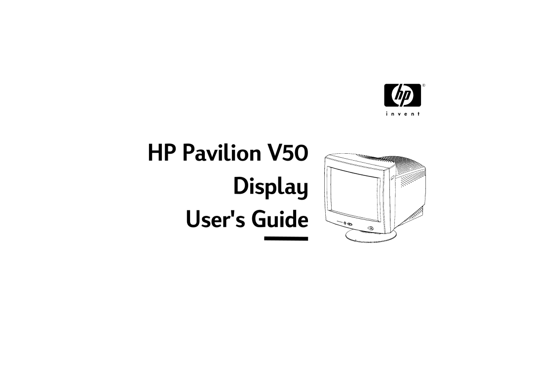 HP v50 15 inch CRT manual HP Pavilion Display Users Guide 