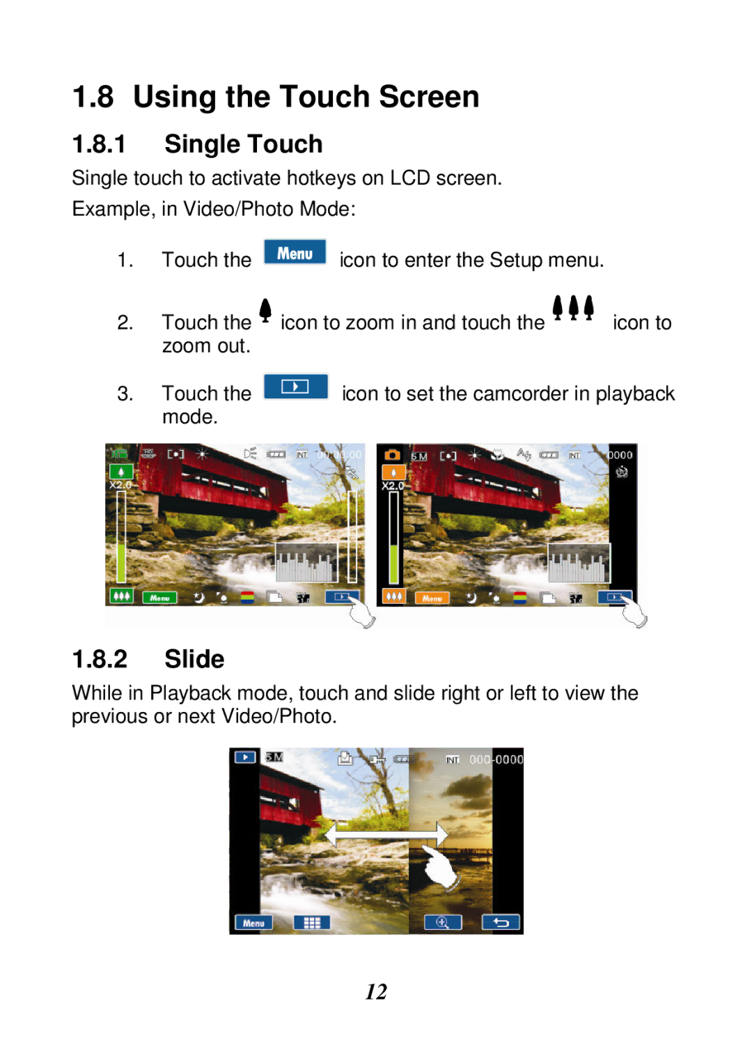 HP V5061h, V5061u manual Using the Touch Screen, Single Touch 