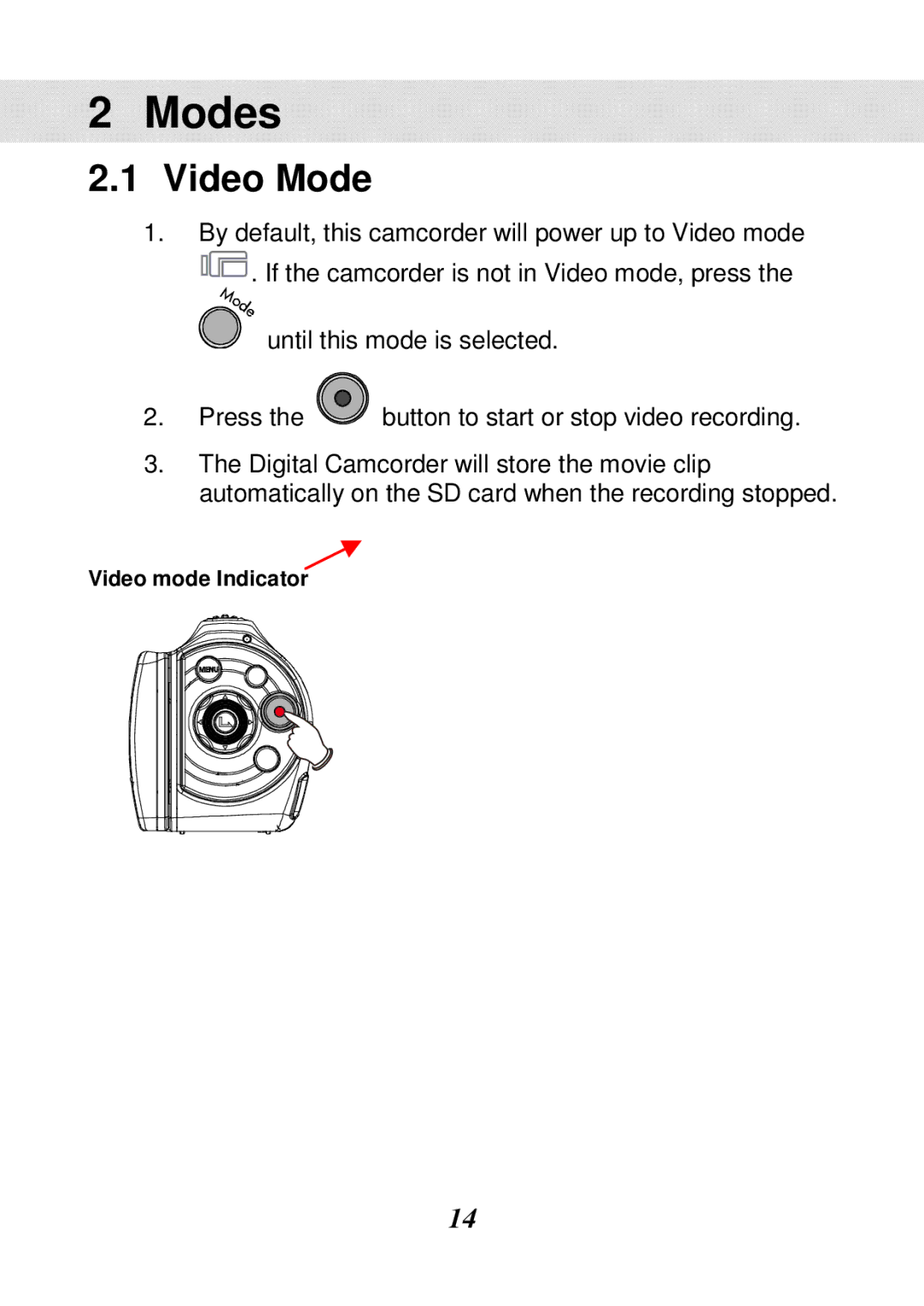 HP V5061h, V5061u manual Modes, Video Mode 