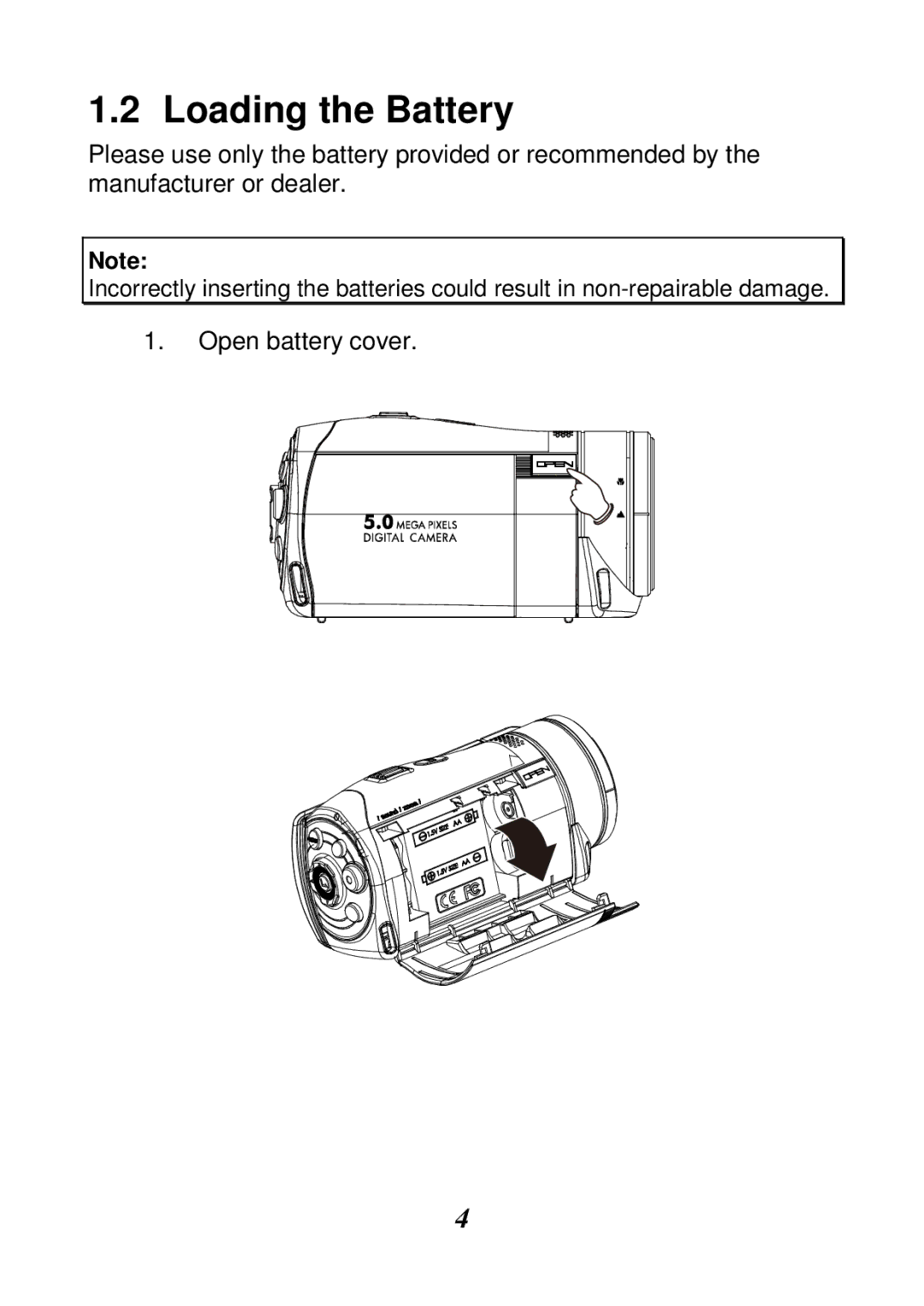 HP V5061h, V5061u manual Loading the Battery 