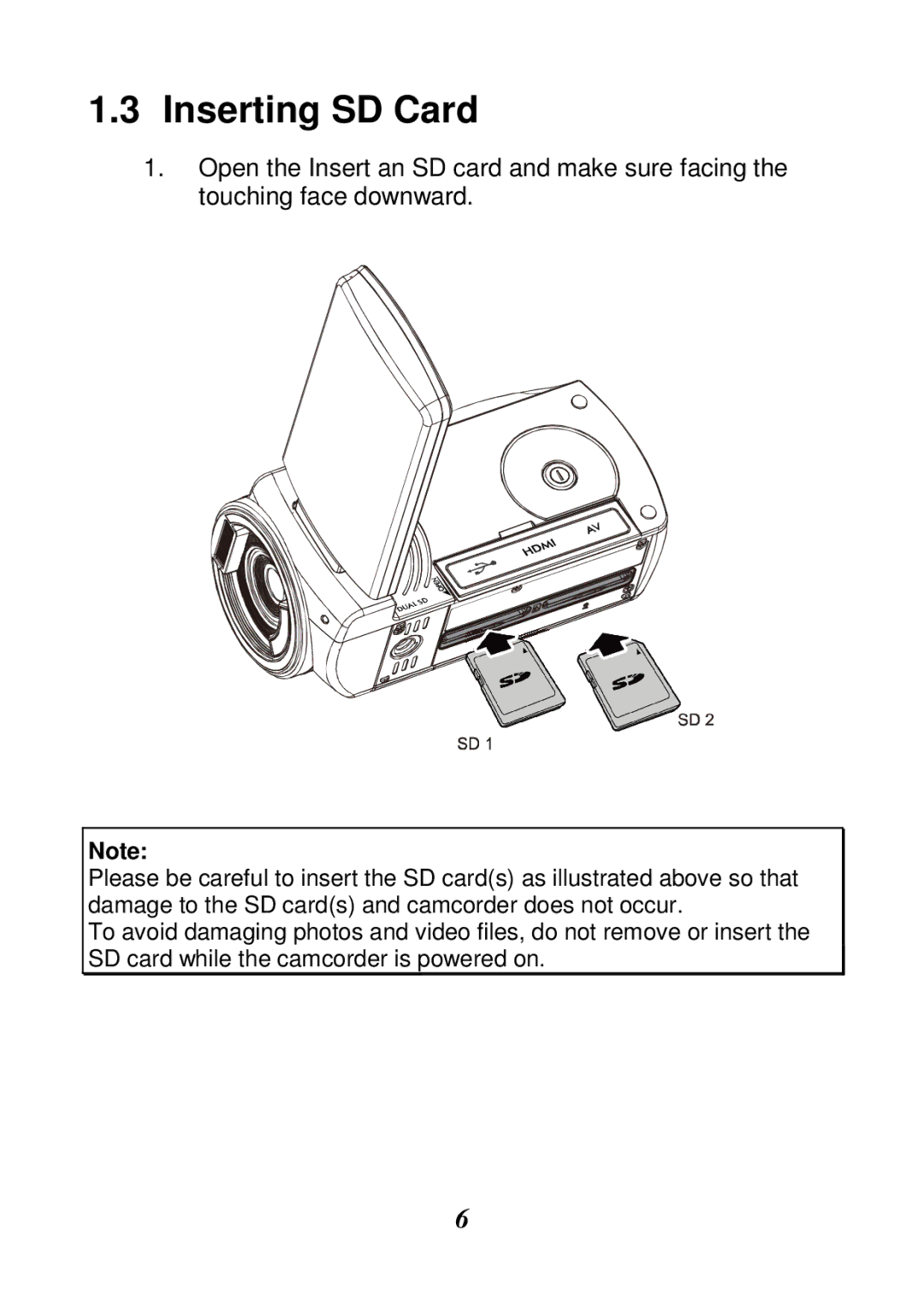 HP V5061h, V5061u manual Inserting SD Card 