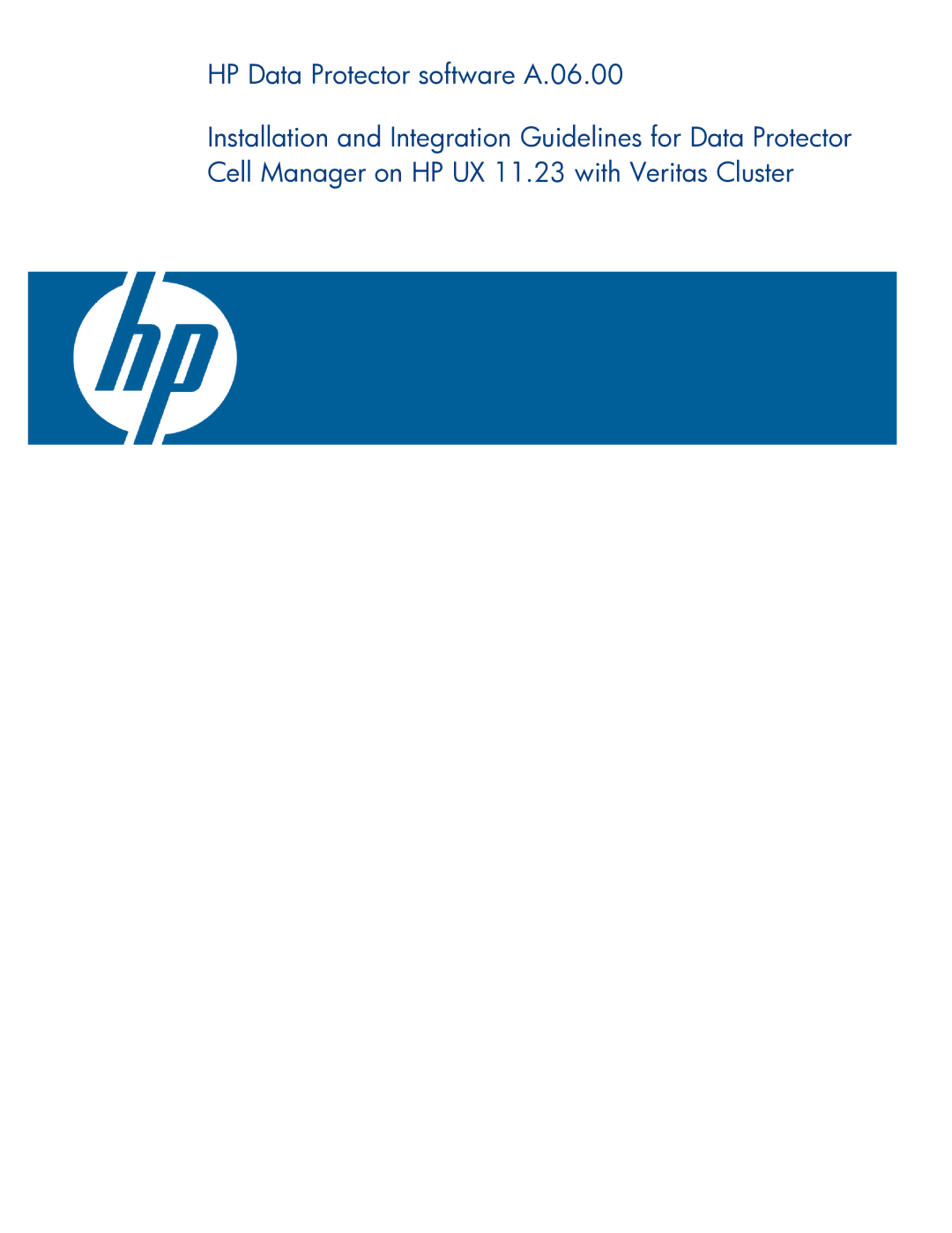 HP V6.0 Software manual HP Data Protector software A.06.00 