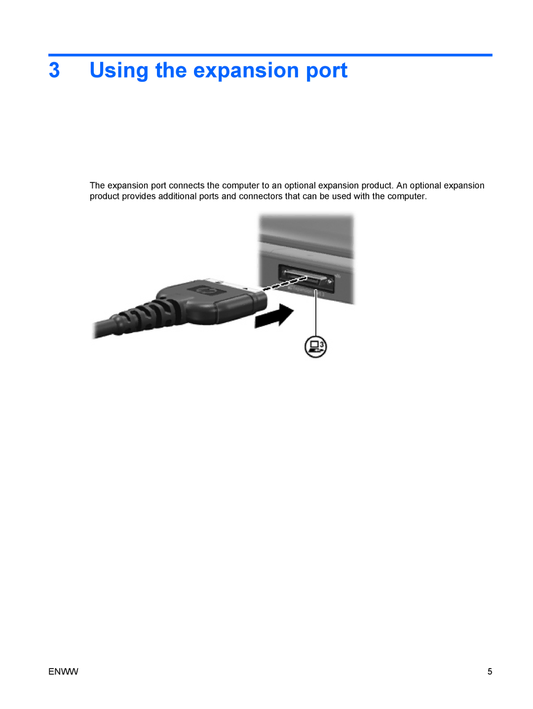 HP V6318CA, V6000TX, V6410TU, V6407TU, V6405CA, V6408TU, V6403TU, V6402CA, V6399XX, V6318TU, V6319TU, V6300 Using the expansion port 