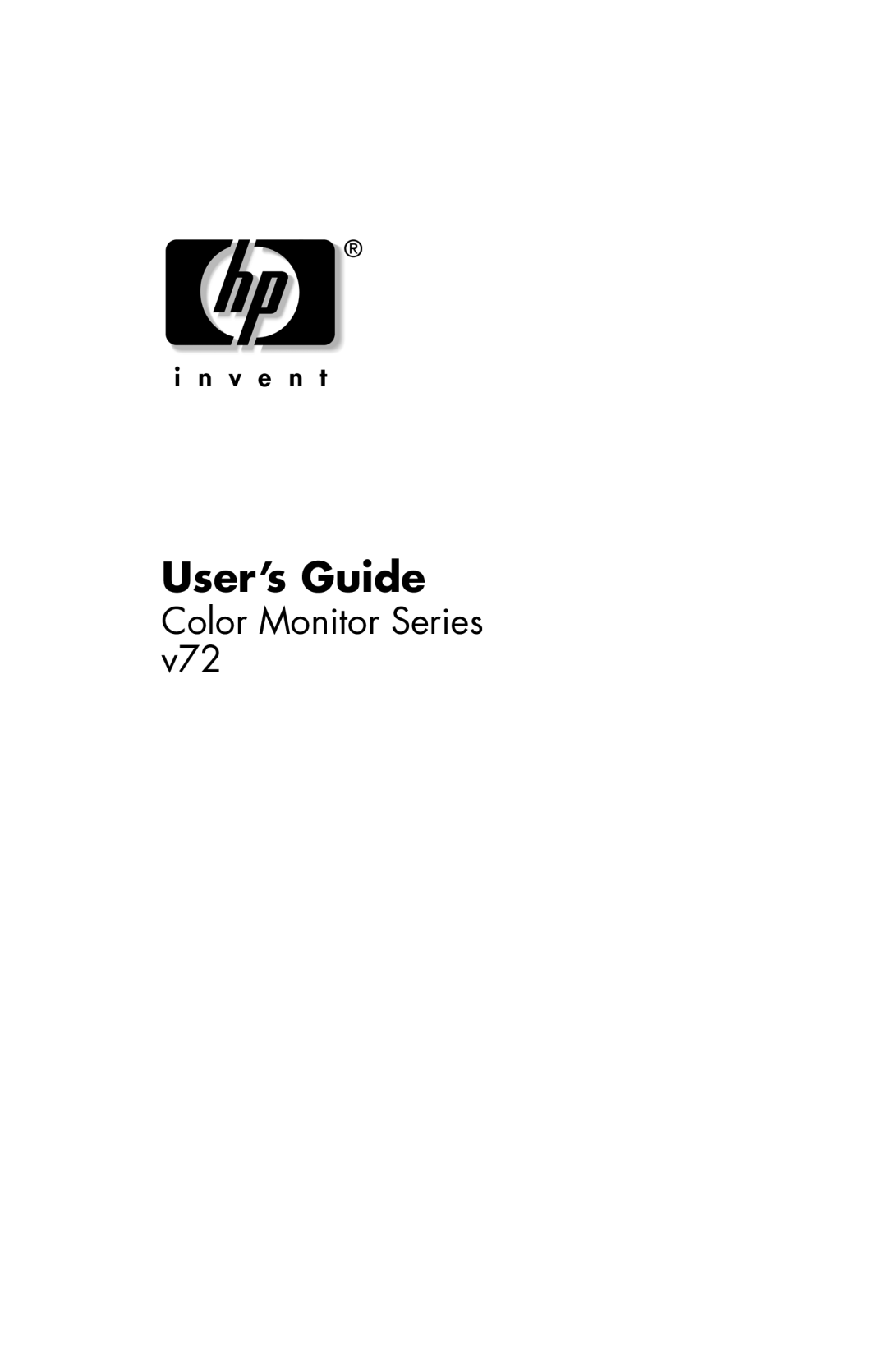 HP v72 17 inch CRT manual User’s Guide 