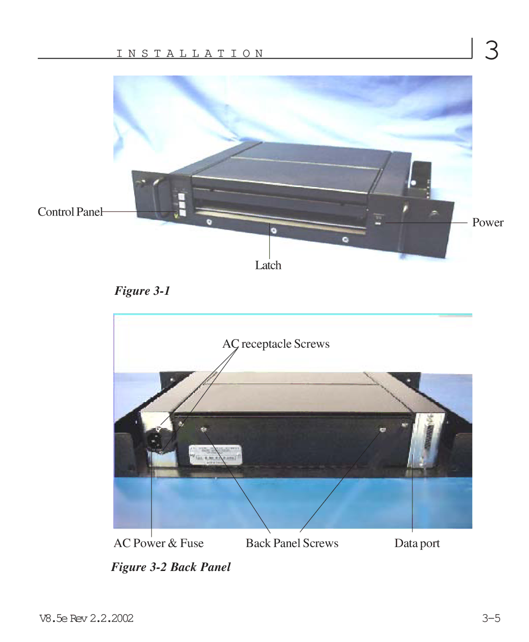 HP V8.5 manual Back Panel 