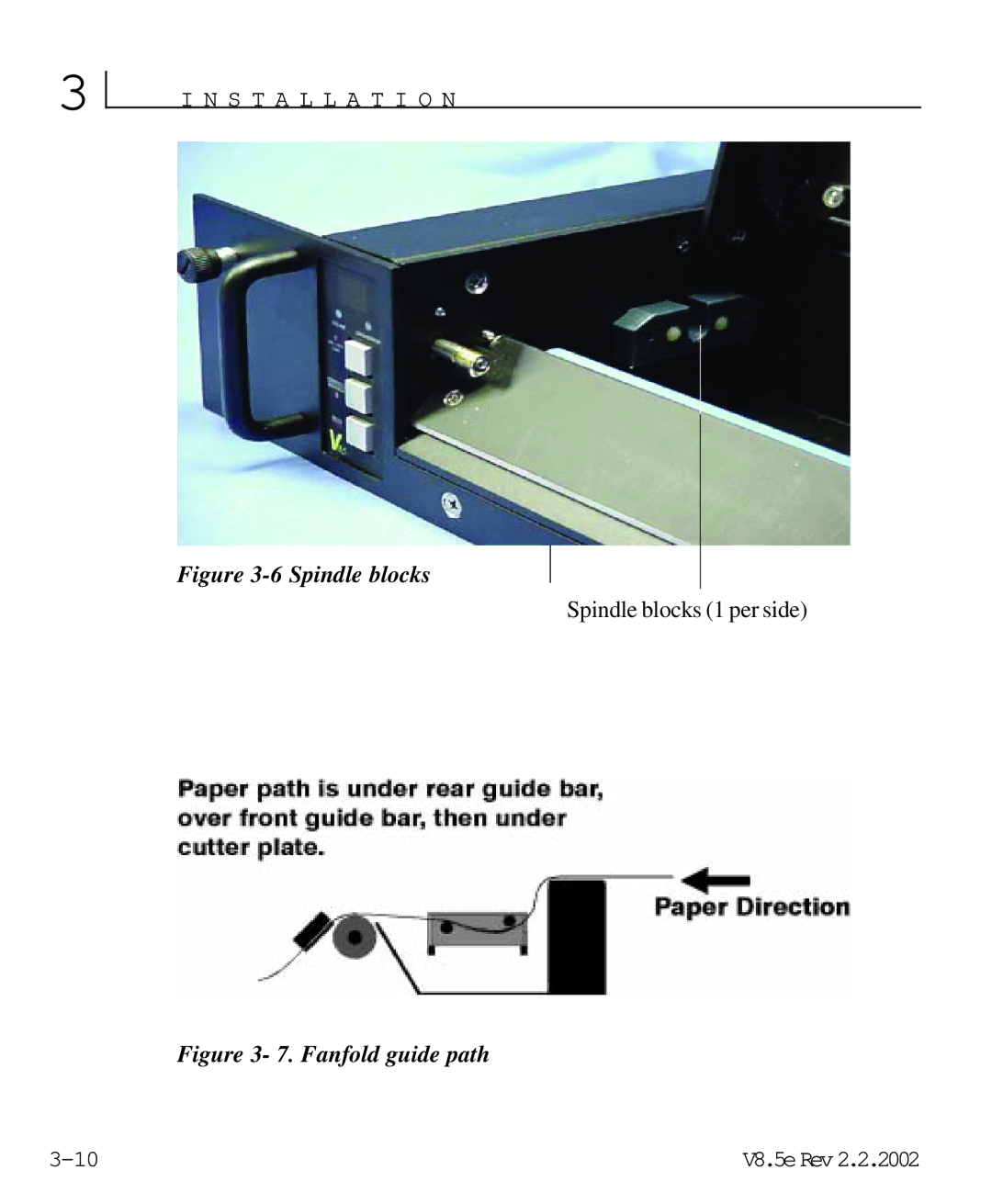 HP V8.5 manual Spindle blocks 