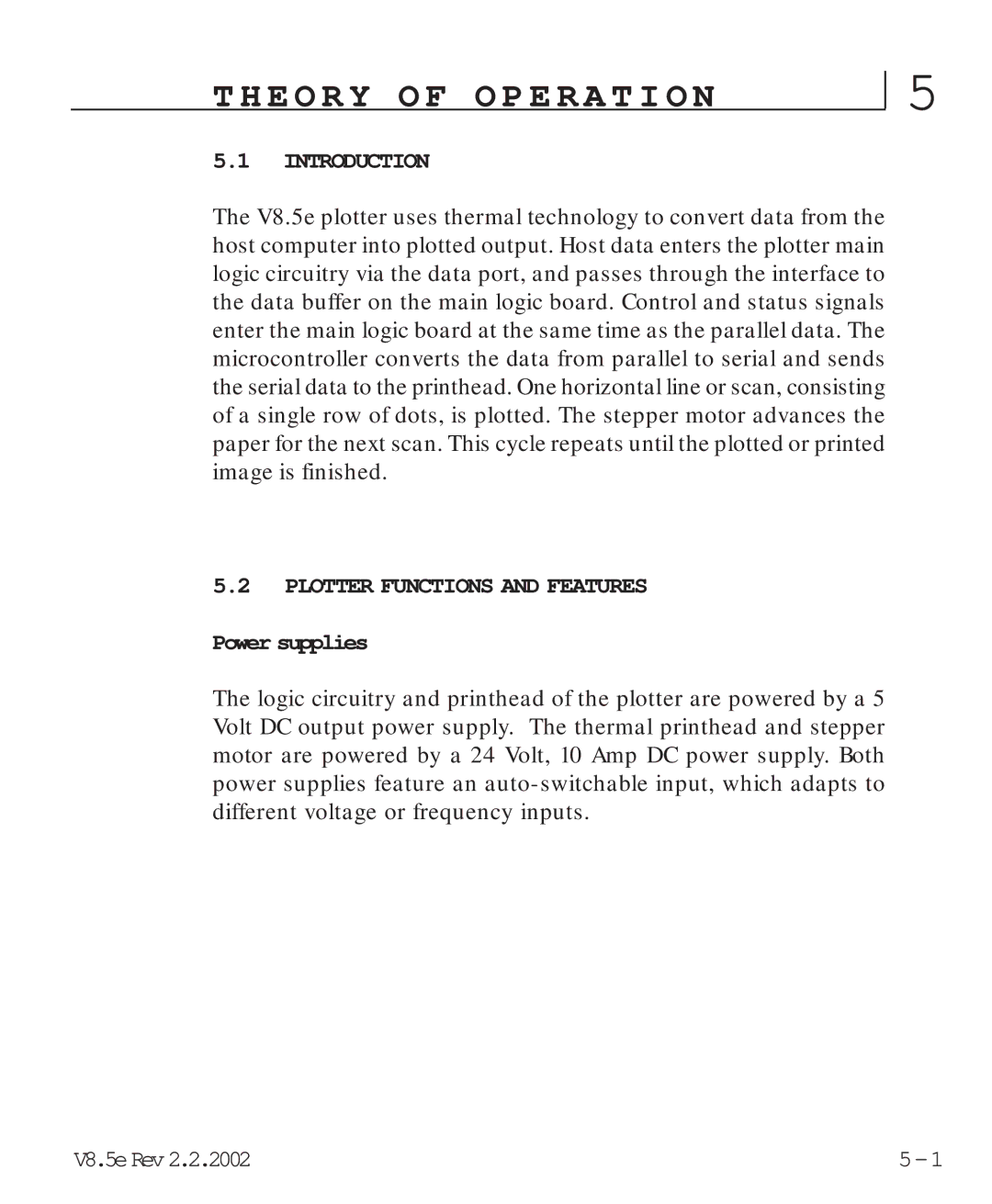 HP V8.5 manual Introduction, Plotter Functions and Features, Power supplies 