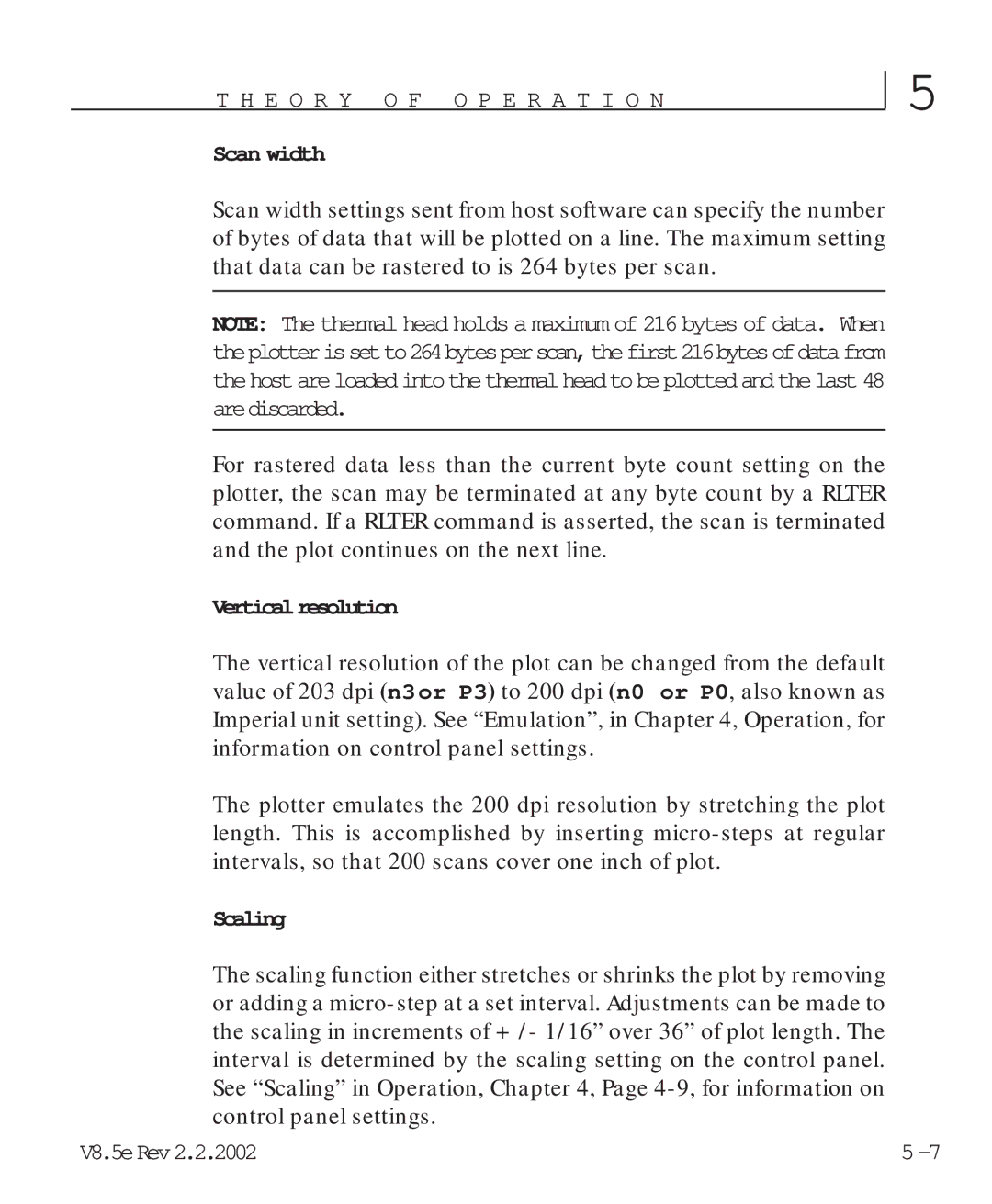 HP V8.5 manual Scan width, Verticalresolution 