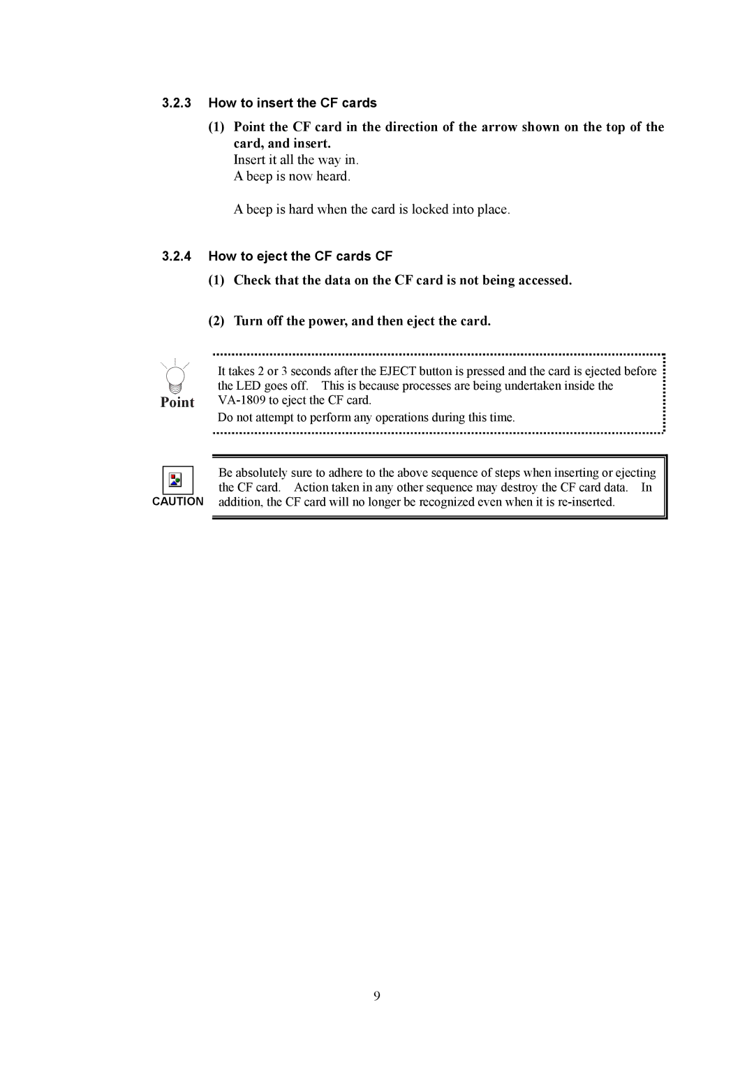 HP VA-1809 manual Point 