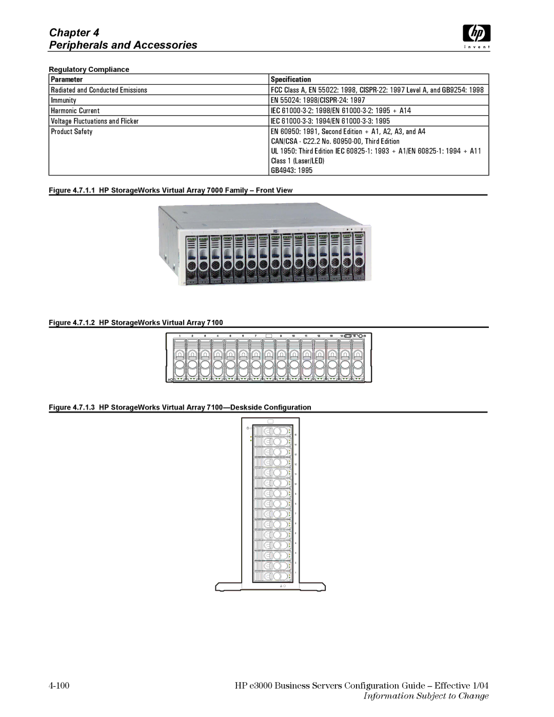 HP VA7410 manual HP StorageWorks Virtual Array 7000 Family Front View 